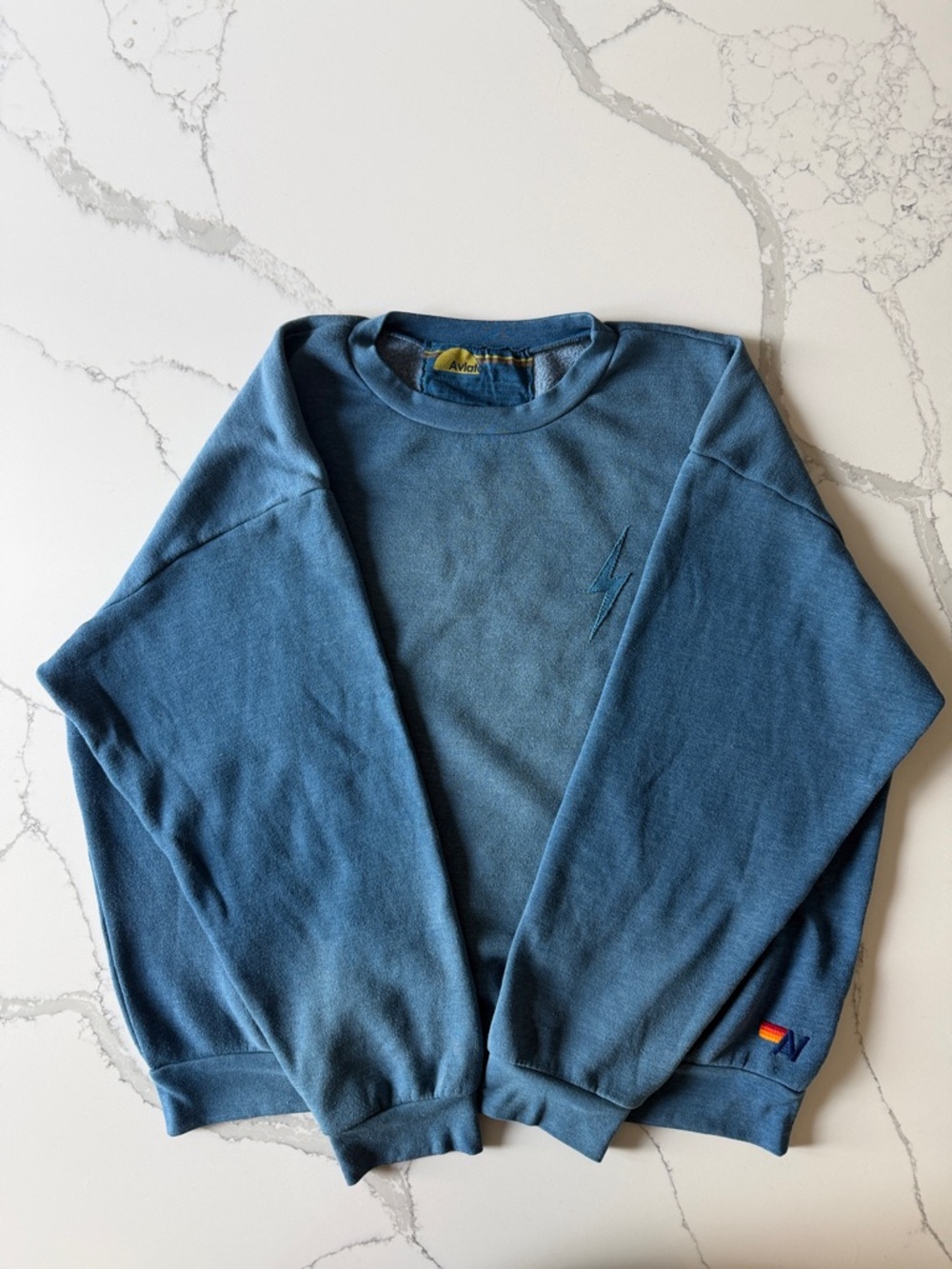 Aviator Nation Men's Blue Crewneck Size L (Oversized)